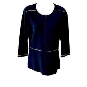 DONCASTER vintage black jacket with gold chain accents, M